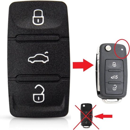 Autosleutel rubber pad 3 Knoppen geschikt voor Volkswagen sleutel Golf /  Passat / Polo... | bol.com