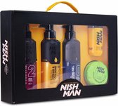 NISHMAN Giftset voor heren, WAX  HAIR MODEL doos haar en huid, 5 st