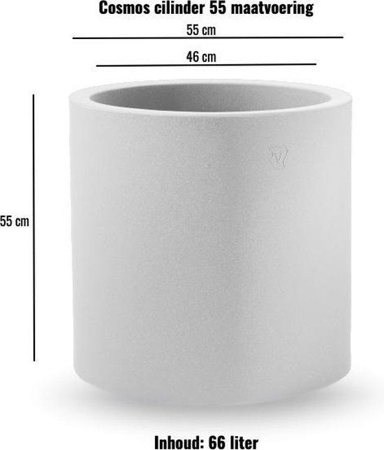VECA Jardinière Cosmos cylindre, 55 cm, BLANC mat | bol.com
