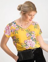 JDY Star S/S V-Neck Top Yellow - M