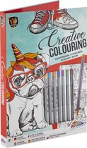 Creatief kleurboek inclusief 8 fineliners | 48 designs | All-in map | Grafix