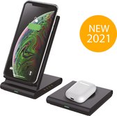 ExCorn 2-in-1 Draadloze Apple Oplader - Wireless Charger voor iPhone, Samsung, Smart Watch en Airpods - Qi Lader