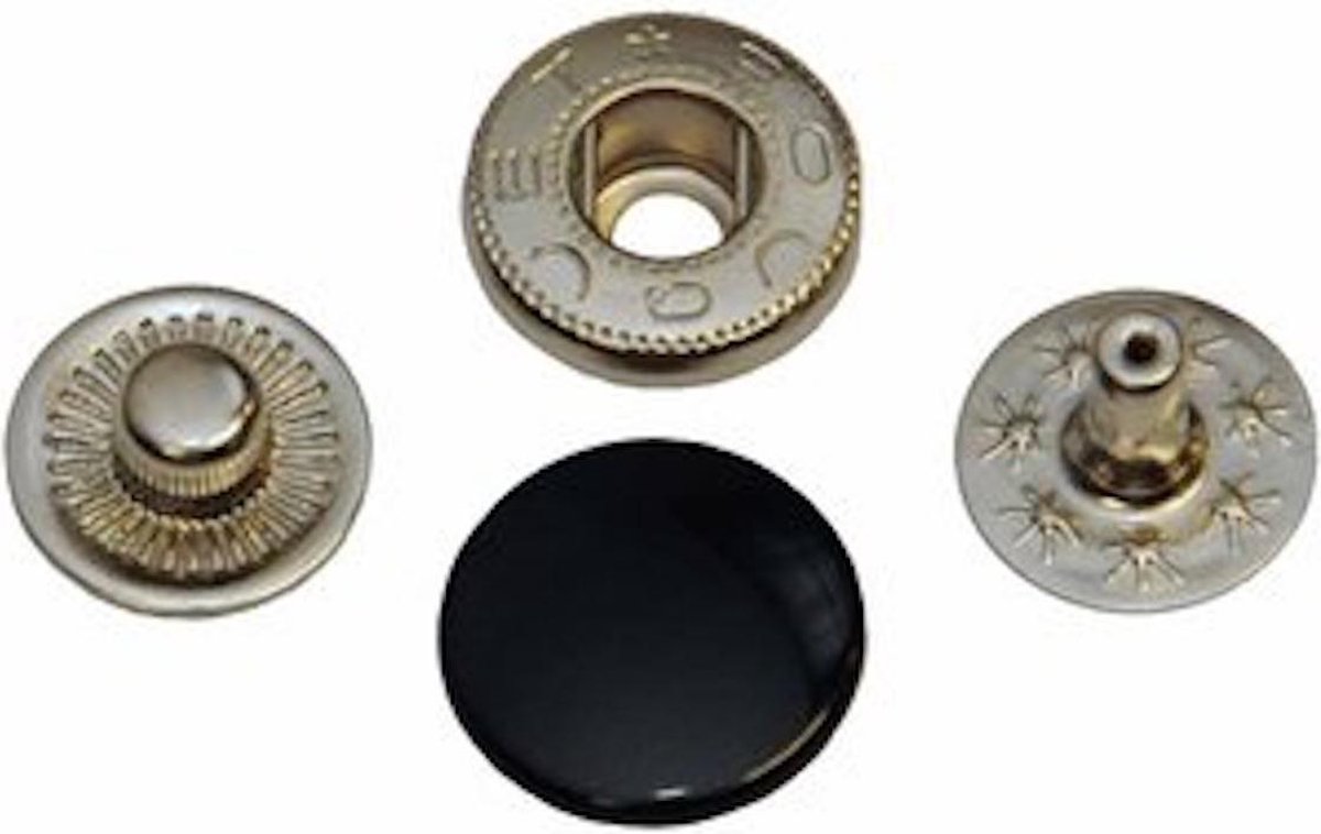 inslag drukknopen zwart type VF5 - metaal - 12 mm - inslagdrukkers - 12 drukkers
