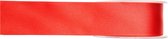 1x Hobby/decoratie rode satijnen sierlinten 1,5 cm/15 mm x 25 meter - Cadeaulint satijnlint/ribbon - Striklint linten rood