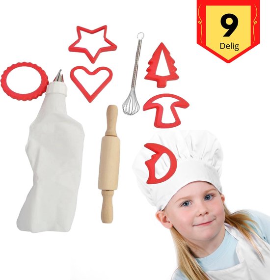 Kinderbakset 9-delig - Bak setje voor kinderen - Bakken voor kinderen -  Bakvormen | bol.com