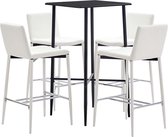vidaXL 5-delige Barset kunstleer wit