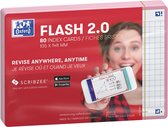 Oxford Flash 2.0 - Flashcards - Geruit 5mm - A6 - Roze rand - 80 stuks
