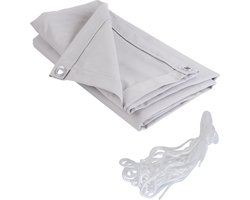 Balkonscherm Rechthoek Grijs Polyester - 300 x 90 CM - Balkondoek, balkon omheining - Extra privacy
