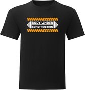 T-shirt  - Sport T-shirt - Gym T-shirt - Fitness - Work Out - Lifestyle T-shirt  Casual T-shirt - Zwart -  Body Under Construction -  XL