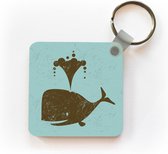 Sleutelhanger - Uitdeelcadeautjes - Illustratie van het silhouet van een walvis - Plastic