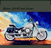 Schilderen op nummer Motor 30x40 met frame