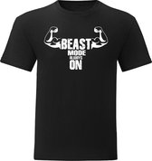 Sport T-shirt - Gym T-shirt - Fitness - Work Out - Lifestyle T-shirt  Casual T-shirt - Zwart -  Beast Mode Always On  -  L