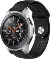 Siliconen Smartwatch bandje - Geschikt voor  Samsung Galaxy Watch sport band 46mm - zwart - Horlogeband / Polsband / Armband