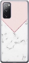 Samsung Galaxy S20 FE hoesje siliconen - Marmer roze grijs - Soft Case Telefoonhoesje - Marmer - Roze