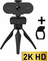 MIFOR® 2560x1440p WEBCAM 2K + TRIPOD + GRATIS PRIVACY SLUITER - QUAD HD - NIEUWSTE Webcam AUTOFOCUS met Microfoon - Webcam voor PC - Noise Cancelling - Geschikt voor Windows en App