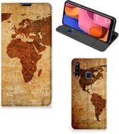 Wallet Bookcase Geschikt voor Samsung Galaxy A20s Telefoonhoesje Wereldkaart