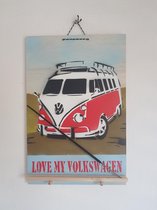 Houten sjabloonpaneel "Volkswagenbus"