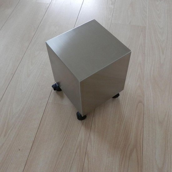 Kubus RVS, kubus roestvrijstaal, rvs bijzettafel, verrijdbaar tafeltje,  design kubus,... | bol.com