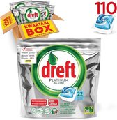 Dreft Platinum Regular - Tout en un - 5 x 22 (110) pièces - Tablettes pour lave-vaisselle - Pack économique BOITE TRIMESTRIEL