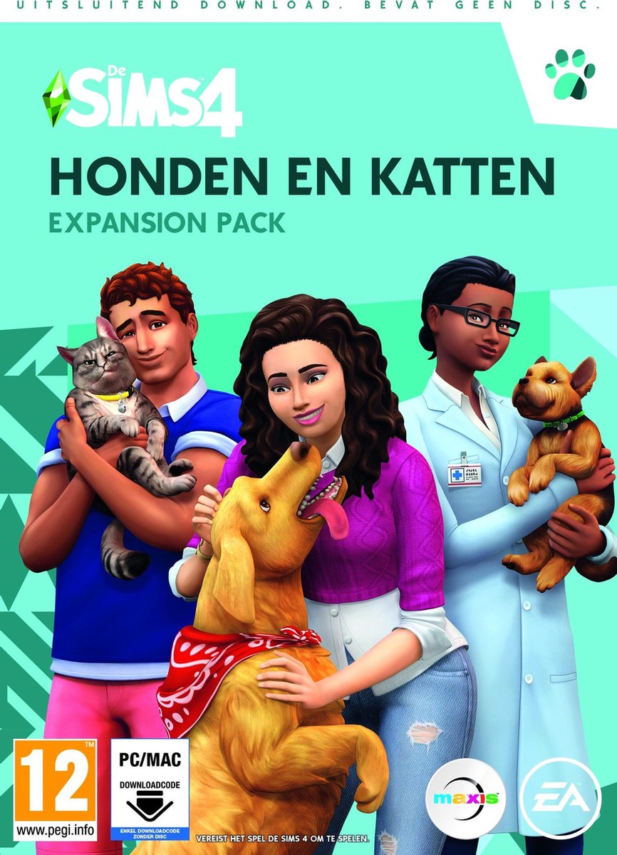 De Sims 4: Honden en Katten - Expansion Pack - Windows + MAC - Code in box