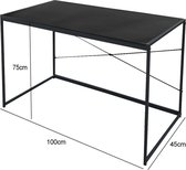 VDD Industrial Vintage Design Bureau Stoer - laptoptafel - sidetable - 100 cm breed - zwart