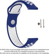 Blauw Wit Siliconen Bandje voor bepaalde 20mm smartwatches van verschillende bekende merken (zie lijst met compatibele modellen in producttekst) - Maat: zie foto – 20 mm red rubber smartwatch strap
