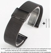 22mm Milanees Bandje Zwart voor (zie compatibele modellen) Samsung, Asus, LG, Kronoz en Pebble - toggleslot – Milanese RVS Armband Black - Gear S3 - Zenwatch
