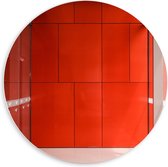 Forex Wandcirkel - Rode Wand  - 60x60cm Foto op Wandcirkel (met ophangsysteem)