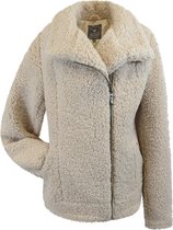 MGO Lynn - Dames winterjas - wol look - Bikerjack - Naturel / Wit - Maat L
