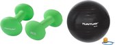 Tunturi - Fitness Set - Neopreen Dumbbellset 2 x 4 kg - Gymball Zwart 55 cm