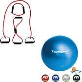 Tunturi - Fitness Set - Tubing Set Rood - Gymball Blauw 65 cm