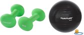 Tunturi - Fitness Set - Neopreen Dumbbellset 2 x 4 kg  - Gymball Zwart 90 cm
