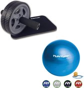 Tunturi - Fitness Set - Trainingswiel - Gymball Blauw 55 cm