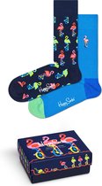 Happy Socks XFLA02-6500 Flamingo Two Pack Gift Box - Maat 36-40