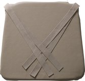 1x Monaco Stoelzit Taupe - lederlook - Taupe - Kunstleder - Stoelkussen - Zitkussen - 43,2cmx40,8cmx4cm