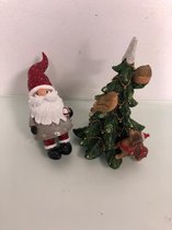 decoratief kerst setje beeldjes - set van 2 stuks