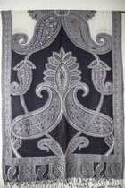 1001musthaves.com Wollen dames sjaal donker paars en lila wol-wit 70 x 200 cm