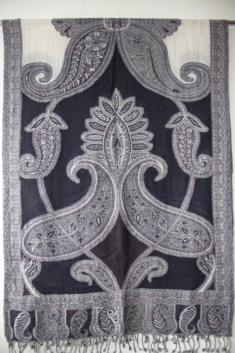 1001musthaves.com Wollen dames sjaal donker paars en lila wol-wit 70 x 200 cm