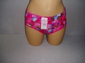 Dames slips 3 pack Fine women katoen met bamboe bloem roze L