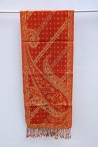 1001musthaves.com Cashmere wollen dames sjaal in oranjetinten 30 x 160 cm