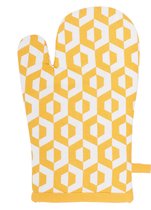 Ovenwant met patroon - 18x28 cm - met lus - Geel