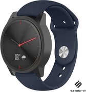 Siliconen Smartwatch bandje - Geschikt voor  Garmin Vivomove HR sport band - donkerblauw - Strap-it Horlogeband / Polsband / Armband