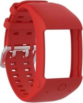 Rood siliconen bandje geschikt voor de Polar M600 - horlogeband - polsband - strap - siliconen - rubber - red – Maat: zie maatfoto