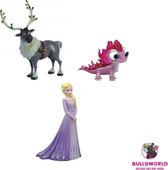 Frozen 2 speelset met Elsa, Sven en Salamander - kunststof - 5-11 cm - Bullyland