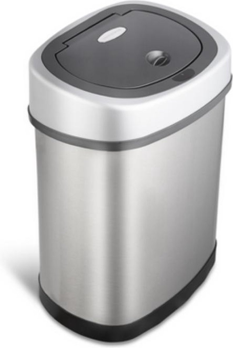 Rijoka Prullenbak met Sensor - 12 Liter - RVS Zilver - Soft Close - Vingerafdrukvrij - Modern Design