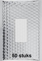 50 stuks luchtkussen enveloppen A5+ metallic Zilver D/1 Bubbeltjes envelop - 260x180mm - zelfklevende strip - Office Depot