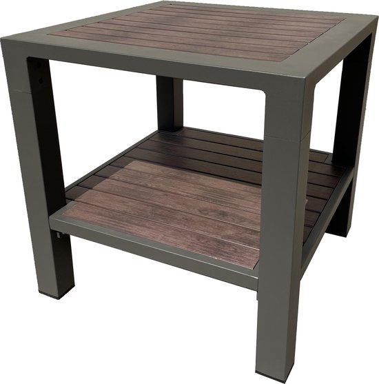 bronzen Handig aansluiten Brulo - aluminium-lounge - Tuintafel - 50 x 50 cm - bijzettafel - tuin -  tafel - polywood | bol.com