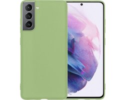 Hoesje - Geschikt voor Samsung Galaxy S21 - Sterk & Shockproof - Hoes Cover - Siliconen Case - Telefoonhoesjes - Groen