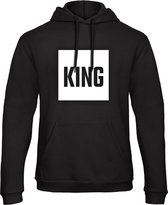 King / Queen Hoodie Blok (King - Maat XS) | Koppel Cadeau | Valentijn Cadeautje voor hem & haar