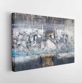 Onlinecanvas - Schilderij - Contemporary Abstract Fine Art Work-painting Art Horizontal Horizontal - Multicolor - 75 X 115 Cm